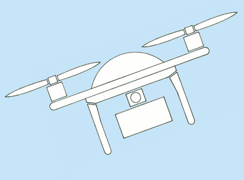 Drohne im Schraegflug