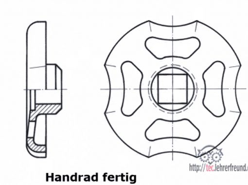 Handrad-Zeichnung (Ausschnitt)