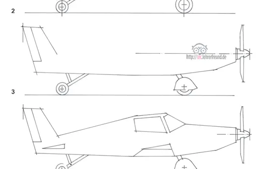 Flugzeug, Zeichenübung, Vorschaubild
